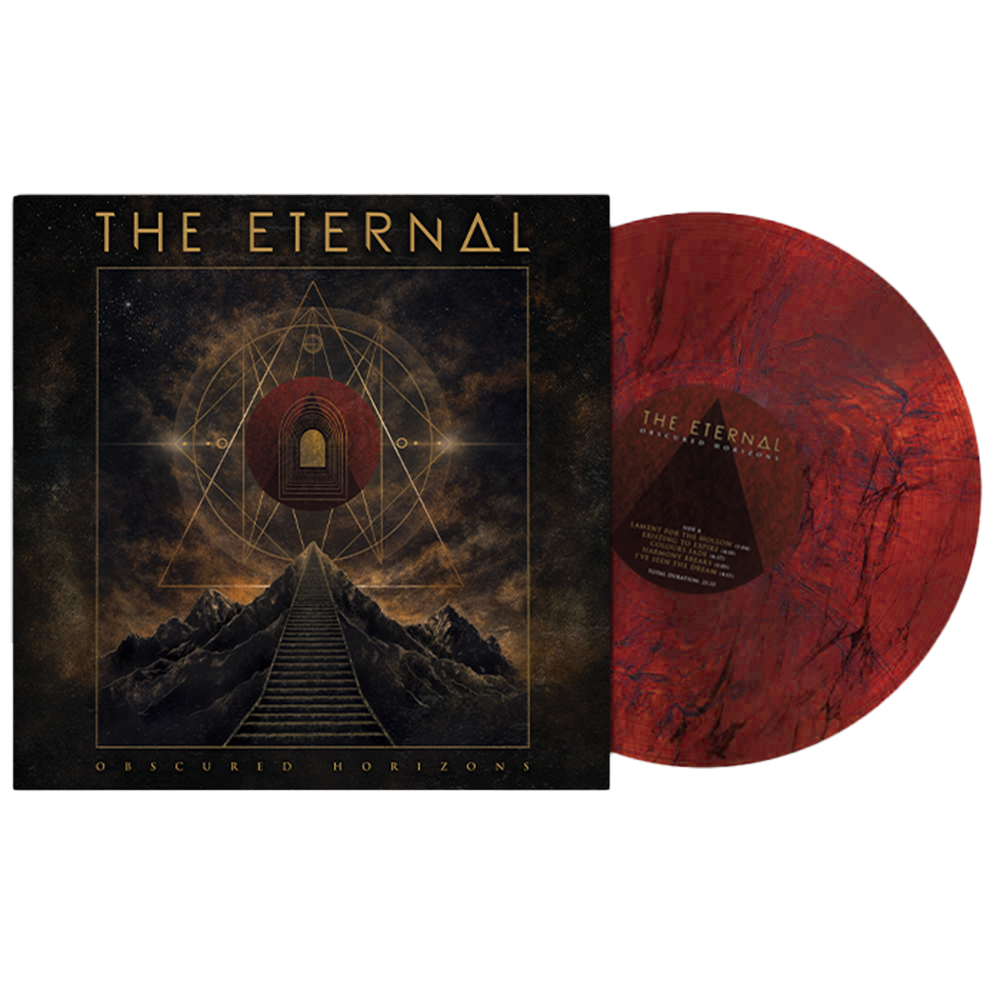 Vinyl record and cover with 'The Eternal' branding on a white background