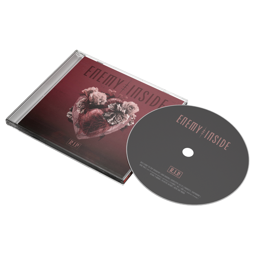 A CD album case and disc for the music release by Enemy Inside called R.I.P.