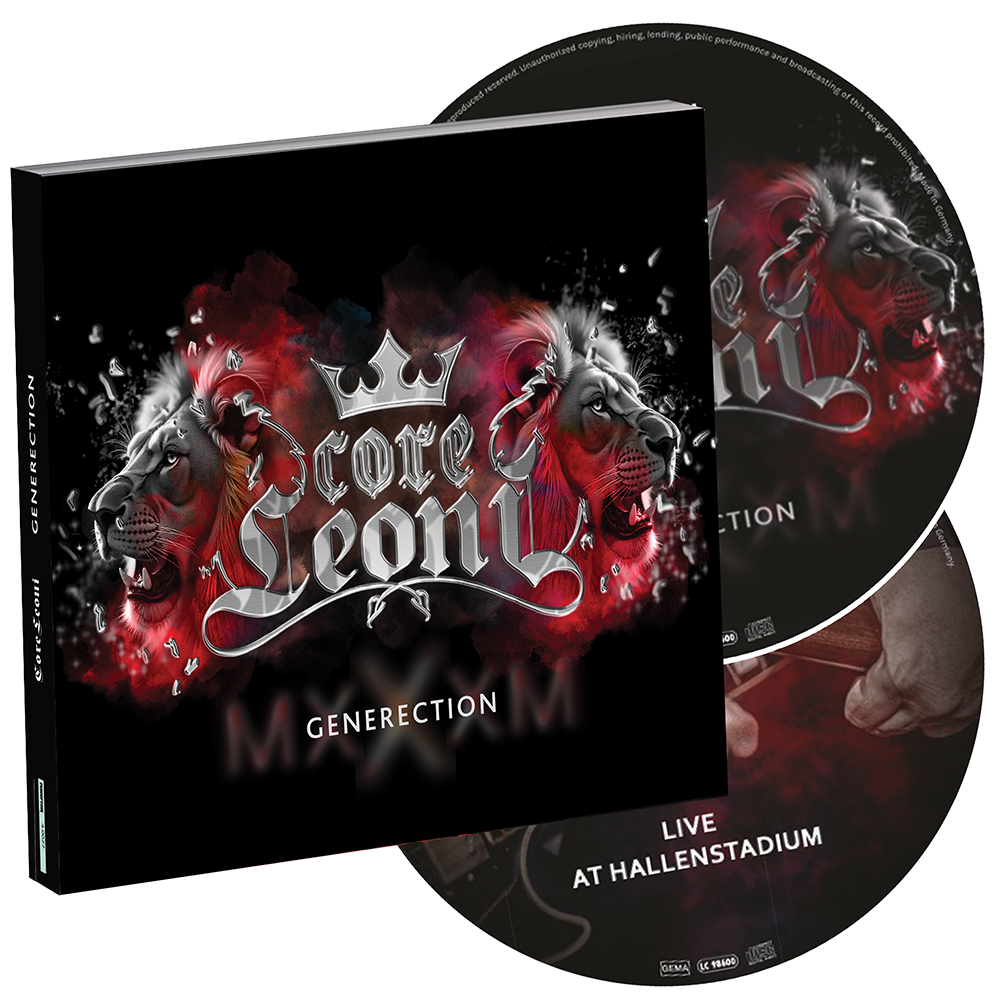 Music album with cover and two discs featuring a lion design and text.