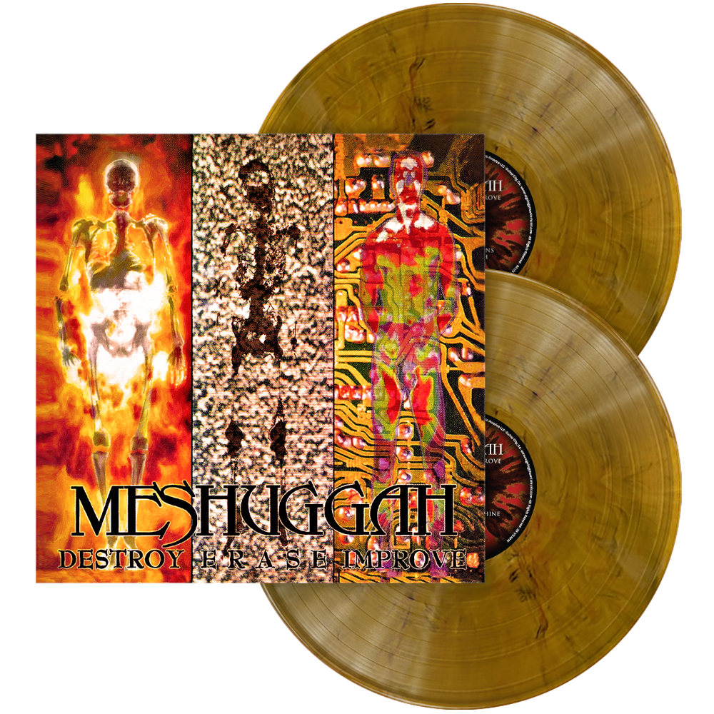 Meshuggah Destroy Erase Improve 2LP vinyl mockup