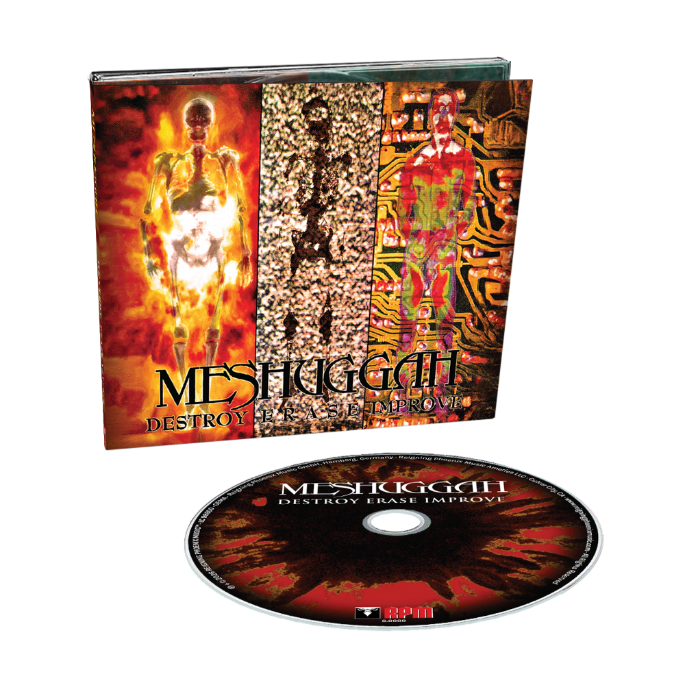 Meshuggah Destroy Erase Improve digipak mockup
