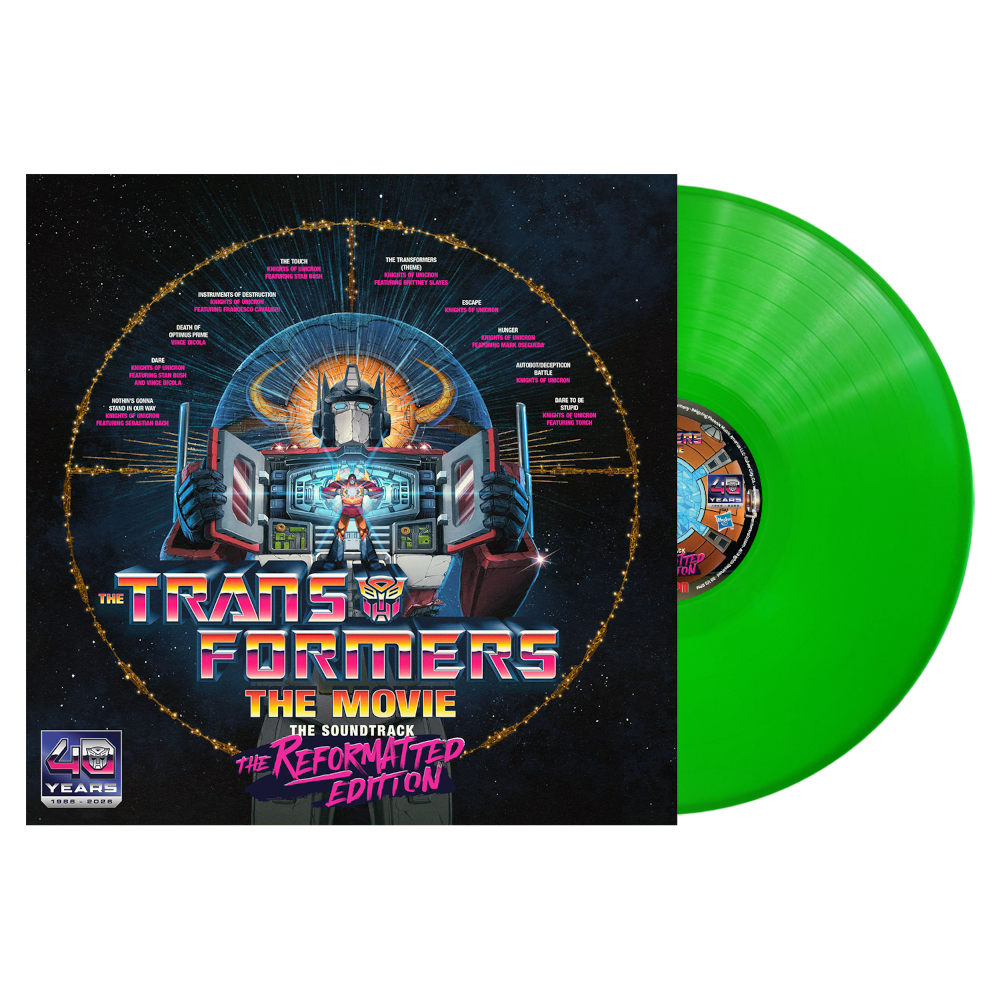 Transformers Music Vinyl mockup with green vinyl